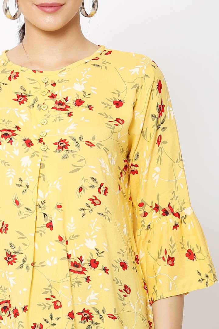 Women Casual Yellow Top